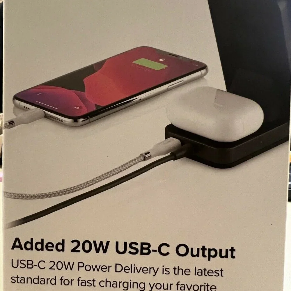 UBIOLABS 2-in-1 Wireless Charging Stand for Phones and True Wireless Earbuds-NIB